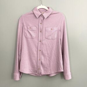 Faherty Legend Sweater Shirt Soft Flannel Button Up Womens Small Purple Outdoor